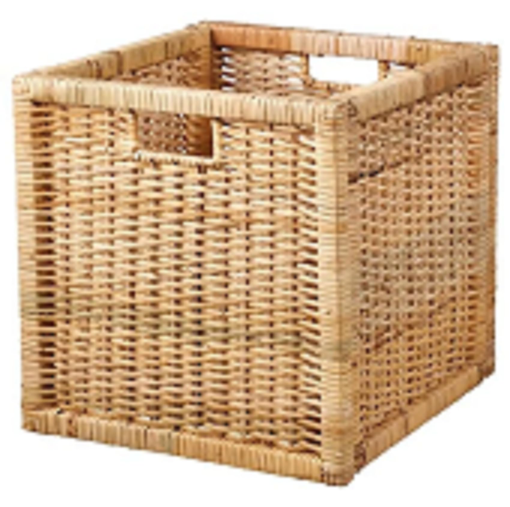 Pricekingx Rattan Wooden Storage Boxes For Kallax Shelf, Basket Bins For Toy Organizer, Cube Storage Unit, Closet & Room Organization, Set Of Decorative Crates 32X34x32cm (Rattan)