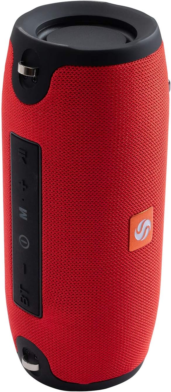 Extra Loud Portable Bluetooth Speaker, Wireless, Ipx5 Waterproof Speakers from SilverOnyx, Crystal Clear Stereo Sound, Subwoofer, Built-in Mic, for Home, Outdoors, Shower, Travel - Red