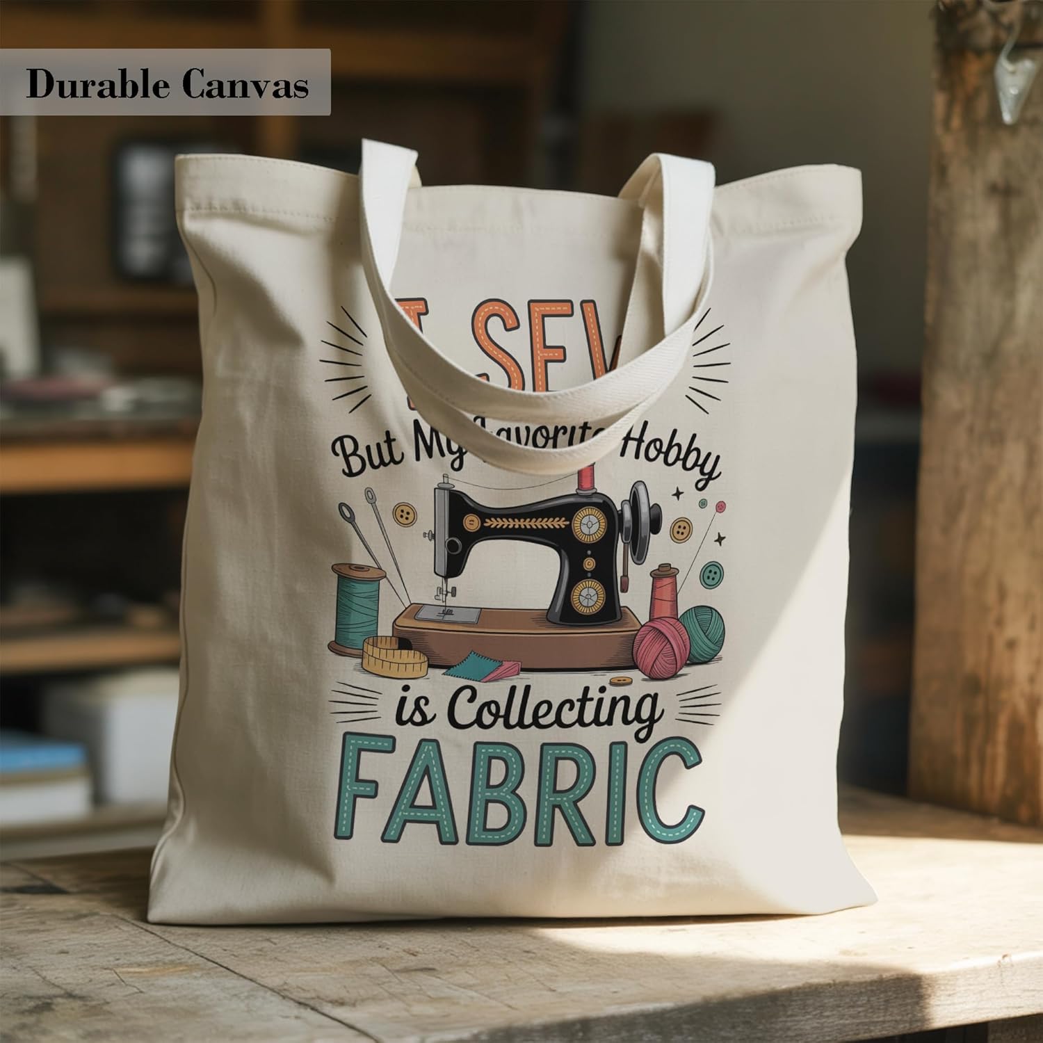 Aesthetic Canvas Tote Bag, Cute Reusable Bags for Women with Inner Pocket - Image 3