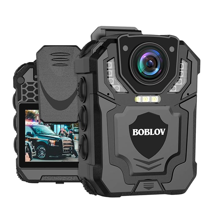 Buy BOBLOV T5 1440P Security Body Camera with Sound, Builtin 64GB Personal Bodycam, Two