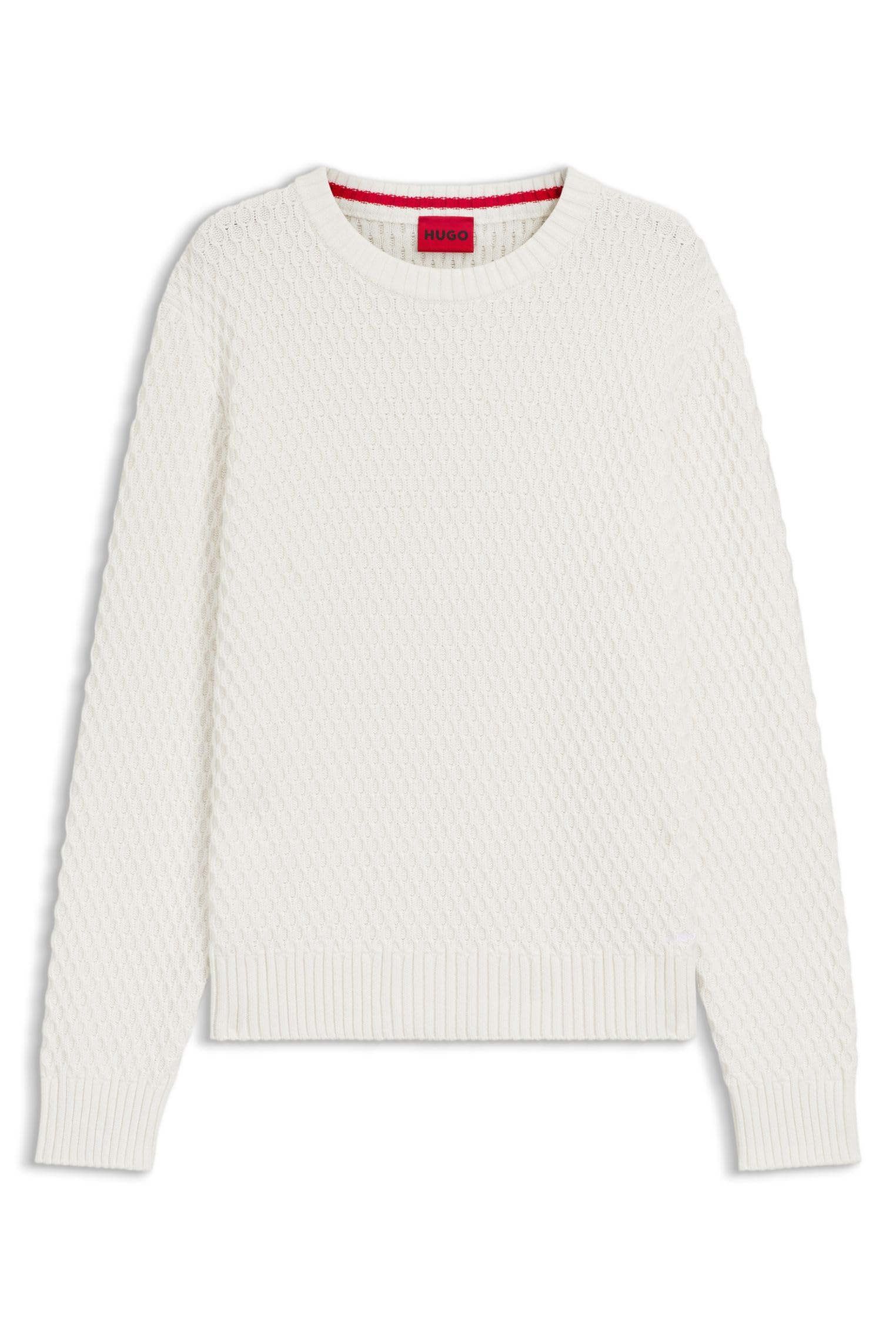 HUGO Hommes Syer Pull en Maille de Coton et Texture Premium 3D - 6