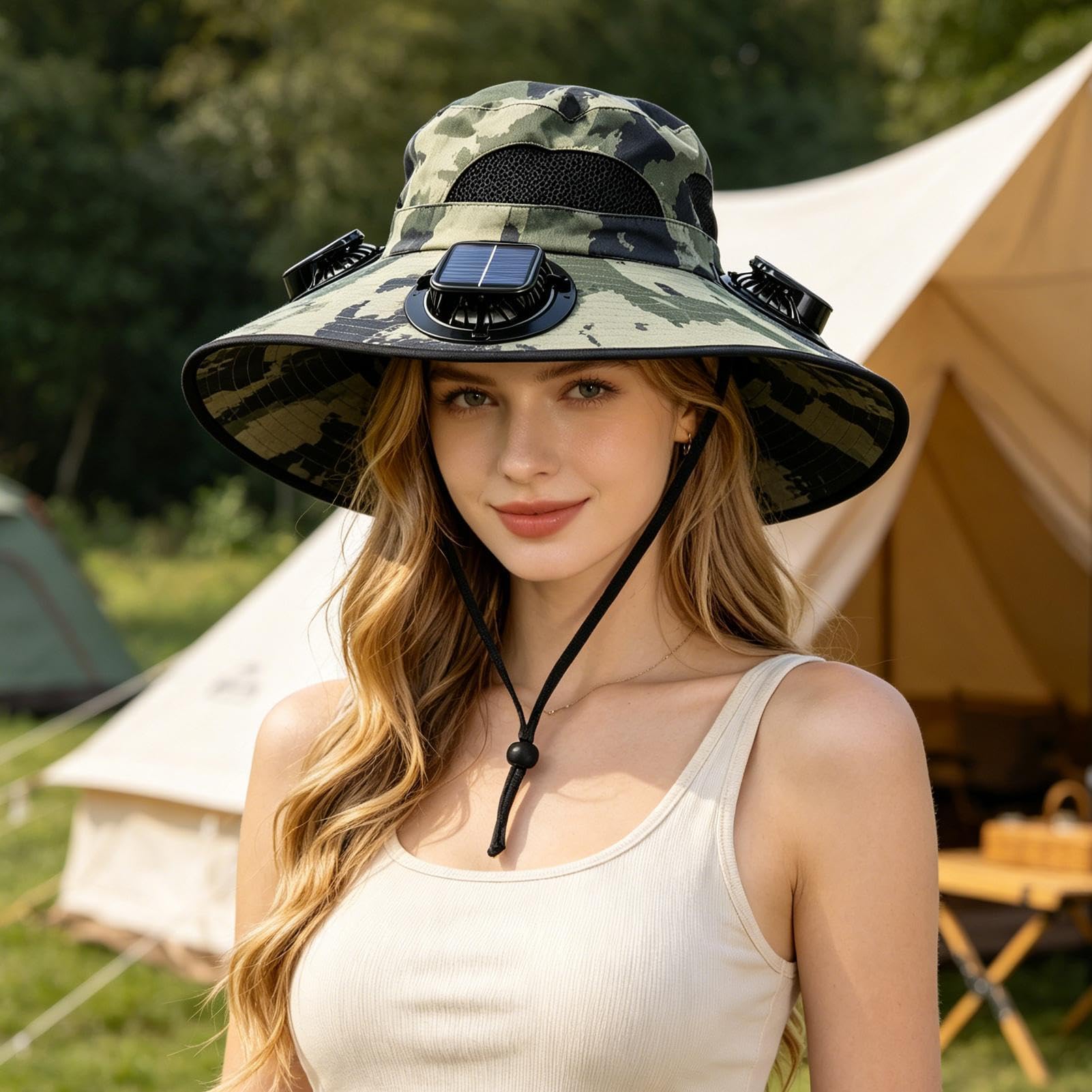 Gorros Ventilador Solar para Hombre Gorro Transpirable 3 Velocidades