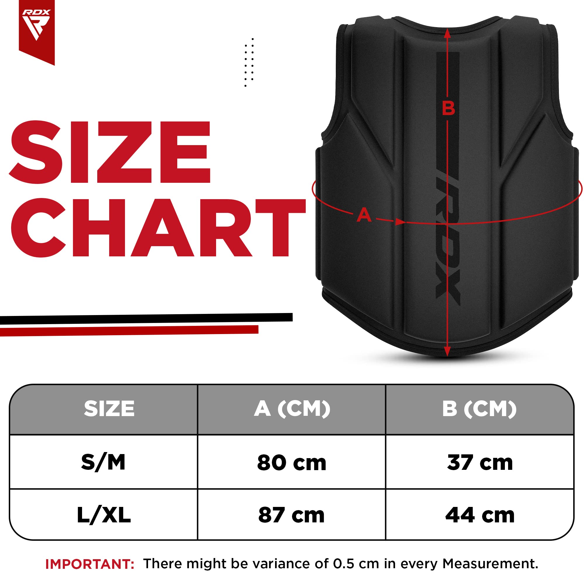 RDX Protector de Pecho Maya Hide Cuero Acolchado Ajustable para Muay Thai, Artes Marciales, Kickboxing