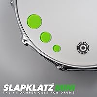 Vista 2 de MINI Drum Gel Dampers – Alien Green – 6 almohadillas en 3 tamaños – Estuche de almacenamiento incluido