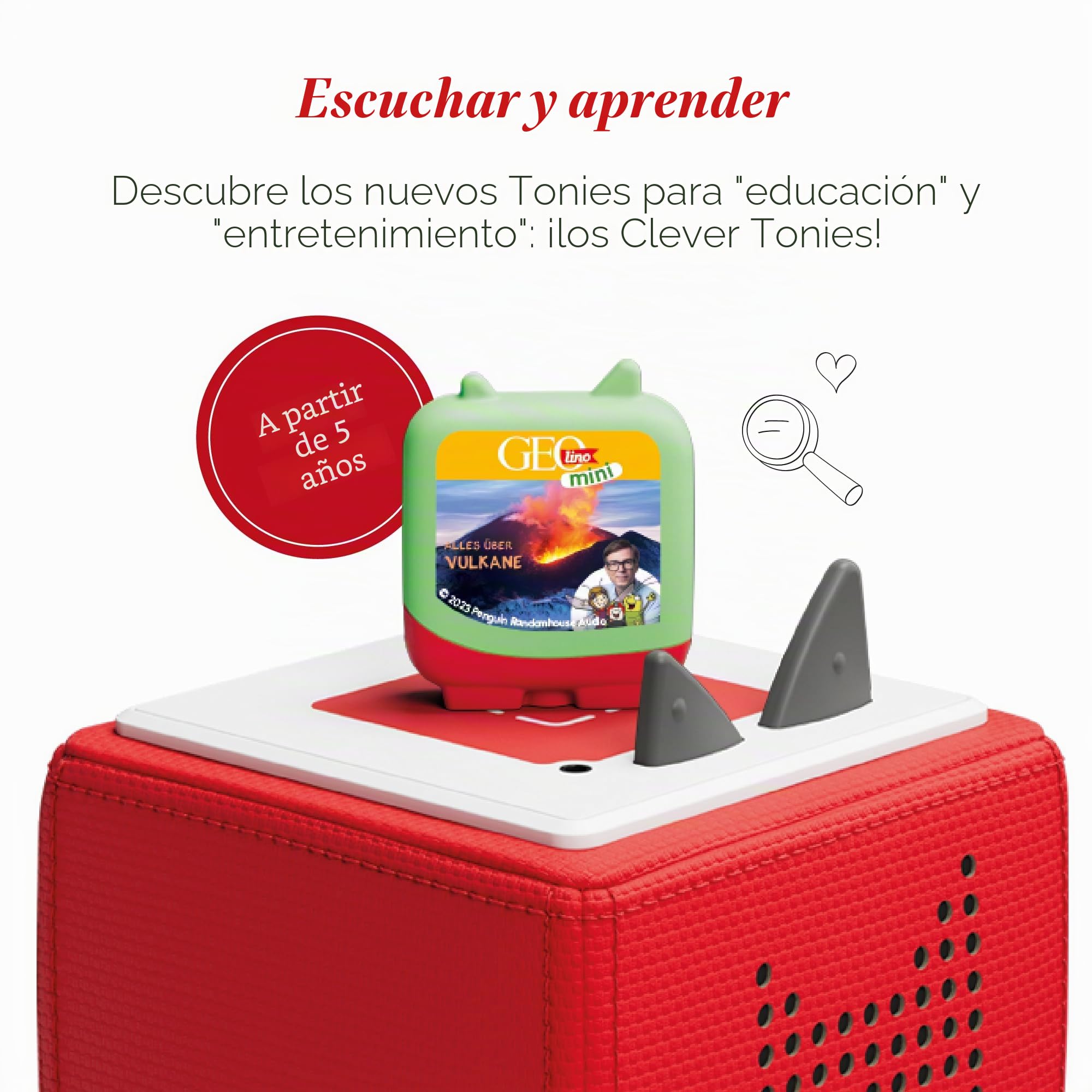 tonies Clever GEOlino Mini - Juego de 4 juegos de audio para niños a partir de 5 años, tiempo de juego de 47 minutos aprox