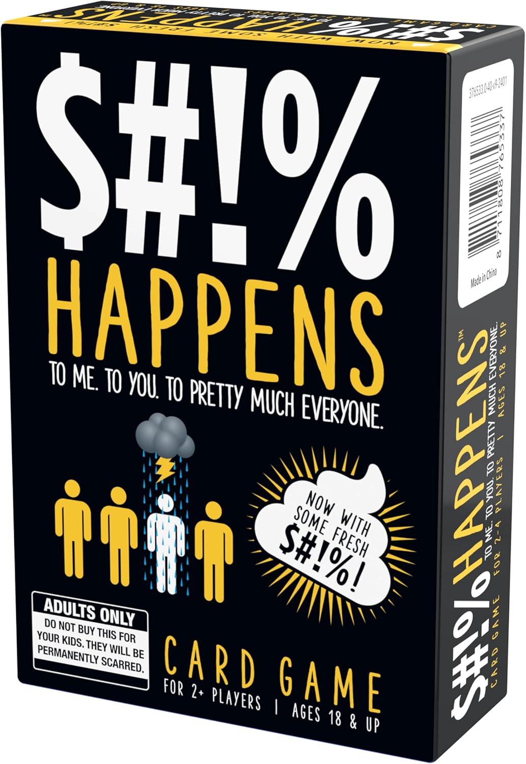 $#!% Happens - The Rank Unfortunate Situations on The Misery Index Adult Card Game, Black, 5"