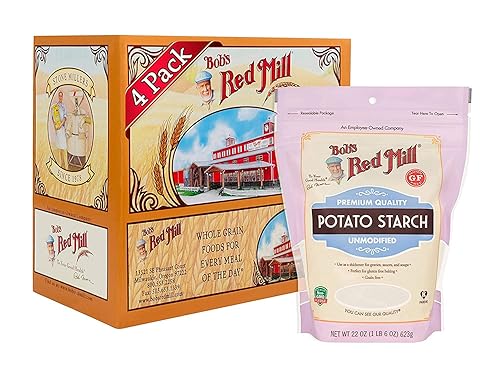 Bob's Red Mill Almidón de patata, bolsa de pie resellable, 22 onzas (paquete de 4)
