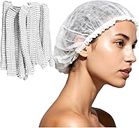 Vista 6 de Gorras Bouffant desechables, red de pelo de 21 pulgadas, tapón elástico para servicio de alimentos, cubierta de cabeza para dormir
