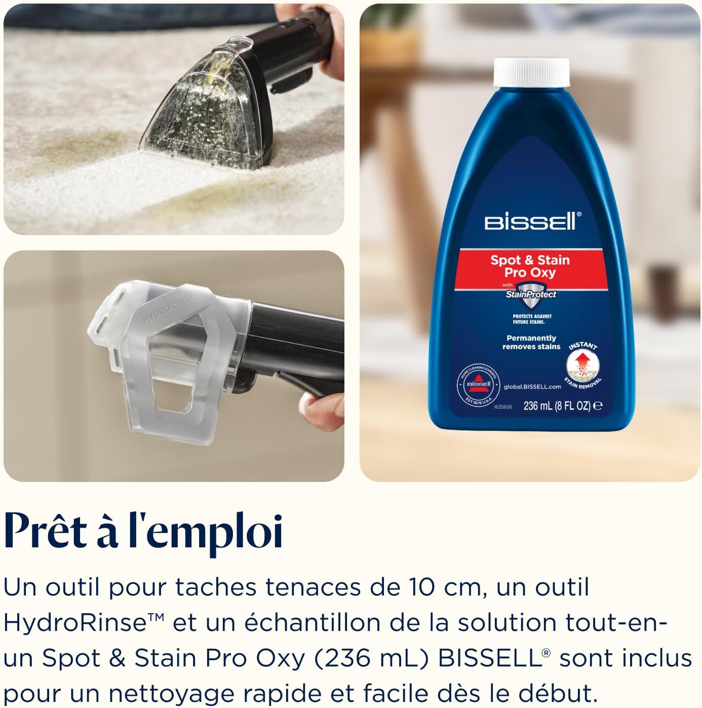 BISSELL SpotClean ProHeat Advanced, Shampouineuse, Shampouineuse Canapé Compact Multi-surfaces, Nettoyeur Canapé Tissu Moteur 1125W, Triple Nettoyage taches tenaces, Filaire, 3924N — vue 11