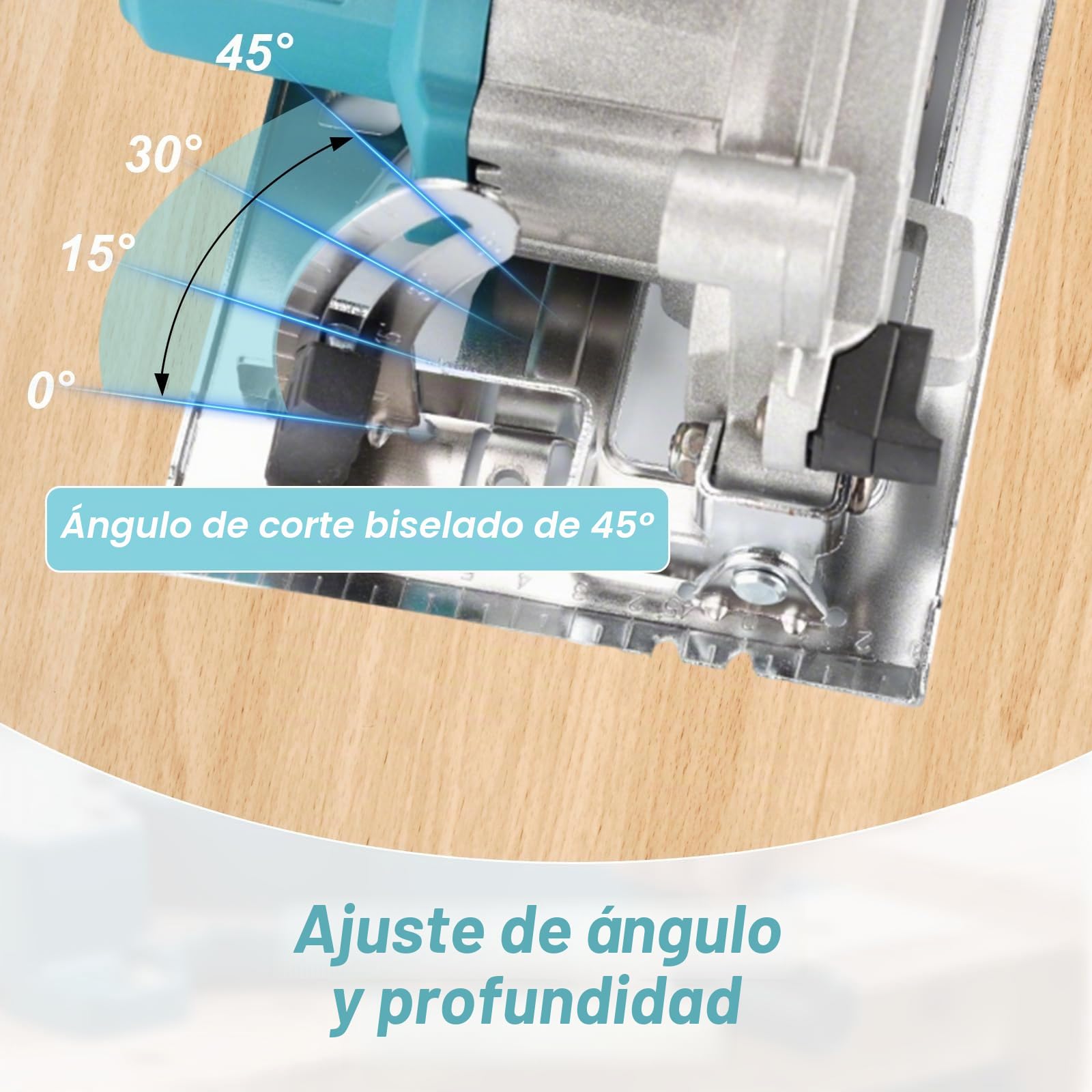 Sierra Circular Bateria para Makita 18V, Mini Sierra Circular Sin Escobillas, Sierra Circular de Mano con 3 Hojas (125 mm) 6200 rpm, 0 a 45° para Madera, Plásticos (Batería no Incluida)
