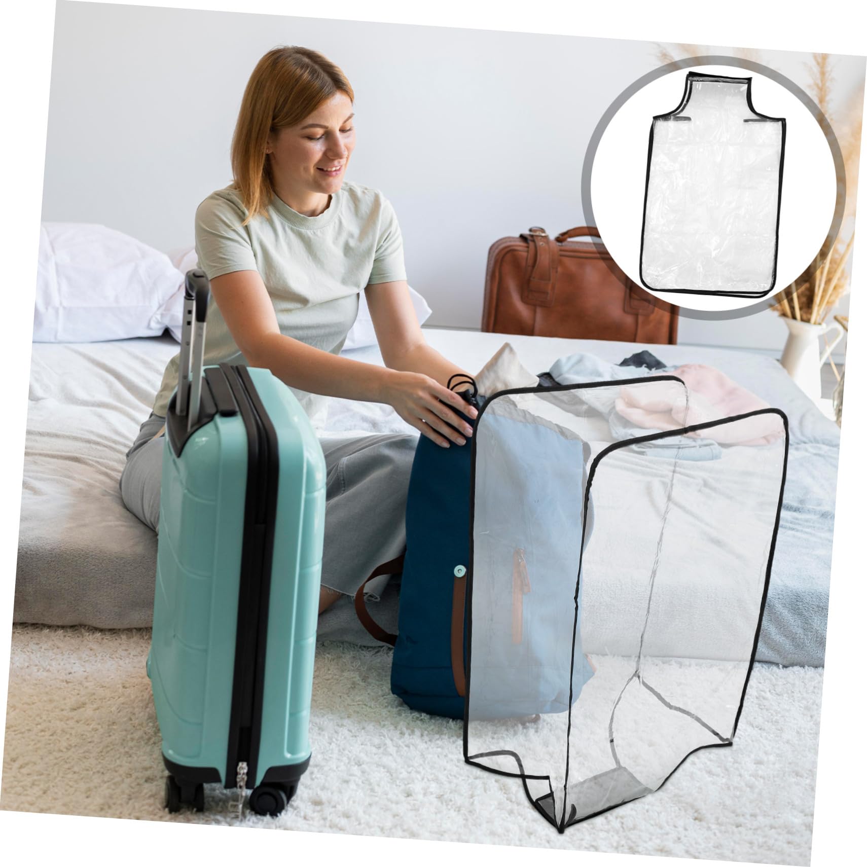 BESPORTBLE 2piezas Fundas Protectoras de Equipaje Transparentes y Antipolvo de PVC para Maletas de Fáciles de Instalar y Usar Viajes