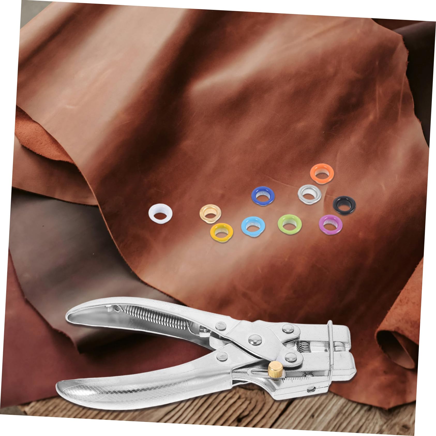 Anneome 1juego Para Ojetes Con Caja De Almacenamiento Herramienta De Grommets De Metal Para Tela y Kit De Puncher Para Banners Toldos