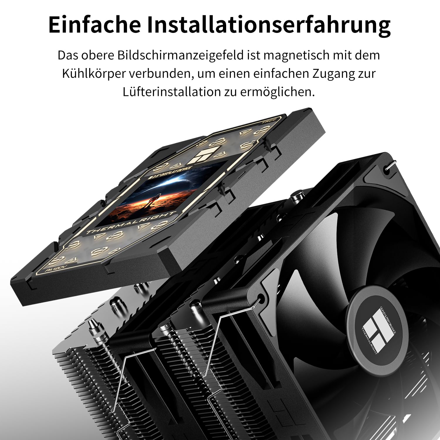 TR-Thermalright Peerless Assassin 120 Vision Black CPU, Dual-Tower z 6 rurami cieplnymi i wyświetlaczem IPS 2,8", 2 x wentylator PWM, kompatybilny z AMD AM5/AM4 i Intel LGA1851/1700/1150/1151/1200