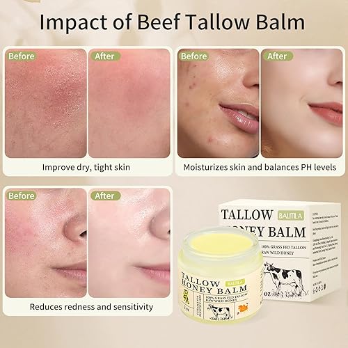 Miniatura 8 de Sarga de ternera para la piel  Sarga alimentada con pasto y bálsamo de miel con aceite de jojoba natural y miel cruda, profundamente nutritiva para