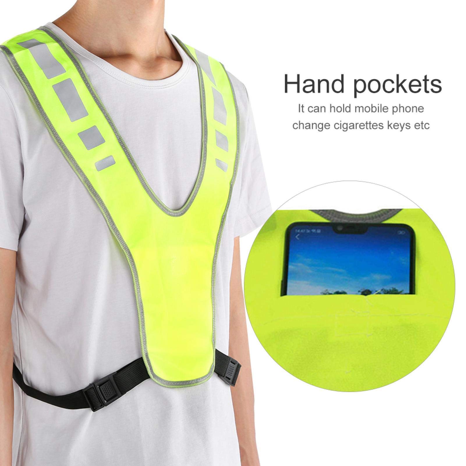 Gilet de running avec éclairage LED réfléchissant - Noir