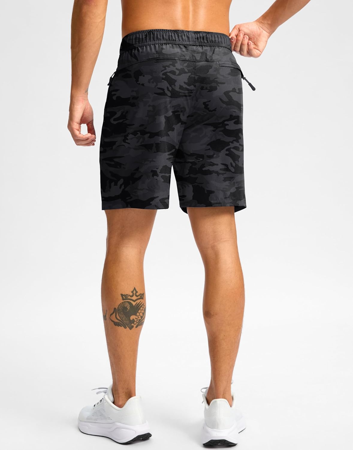 Pudolla Men's Athletic Hiking Shorts Lightweight Workout Gym Shorts for Men Outdoor Casual Travel with 3 Zipper Pockets - Image 4