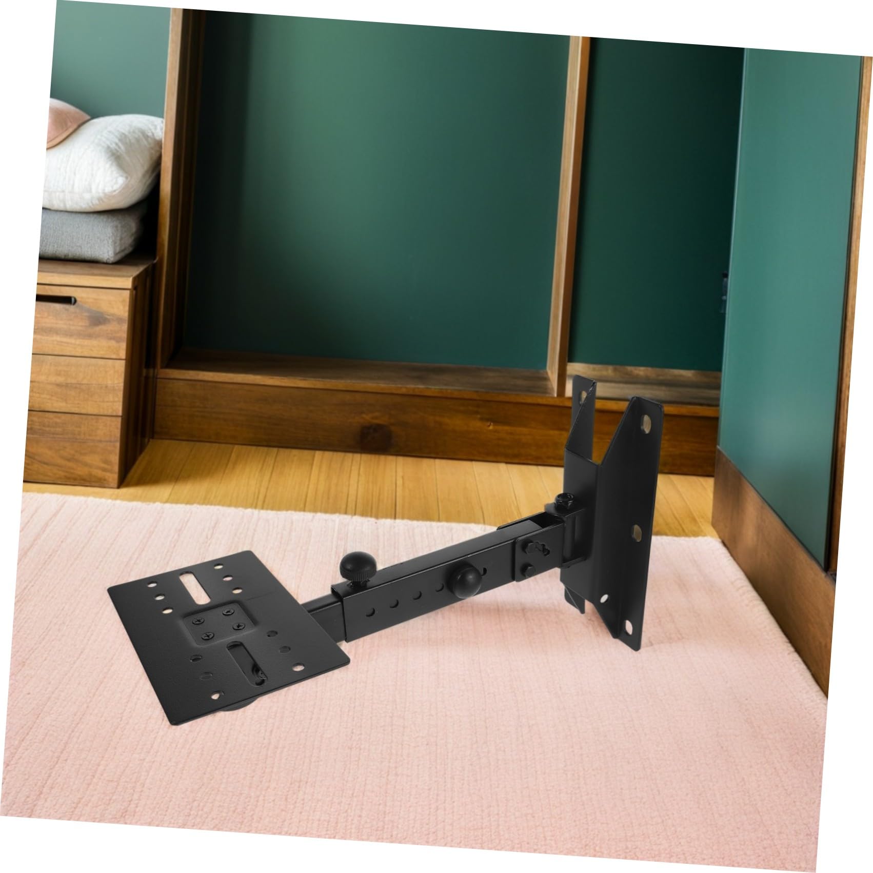 POPETPOP Support Mural Réglable pour Haut-Parleur en Métal Épais Support Extensible pour Enceintes Murales Fixation Stable pour Système Audio Domestique et Ktv Usage Intérieur