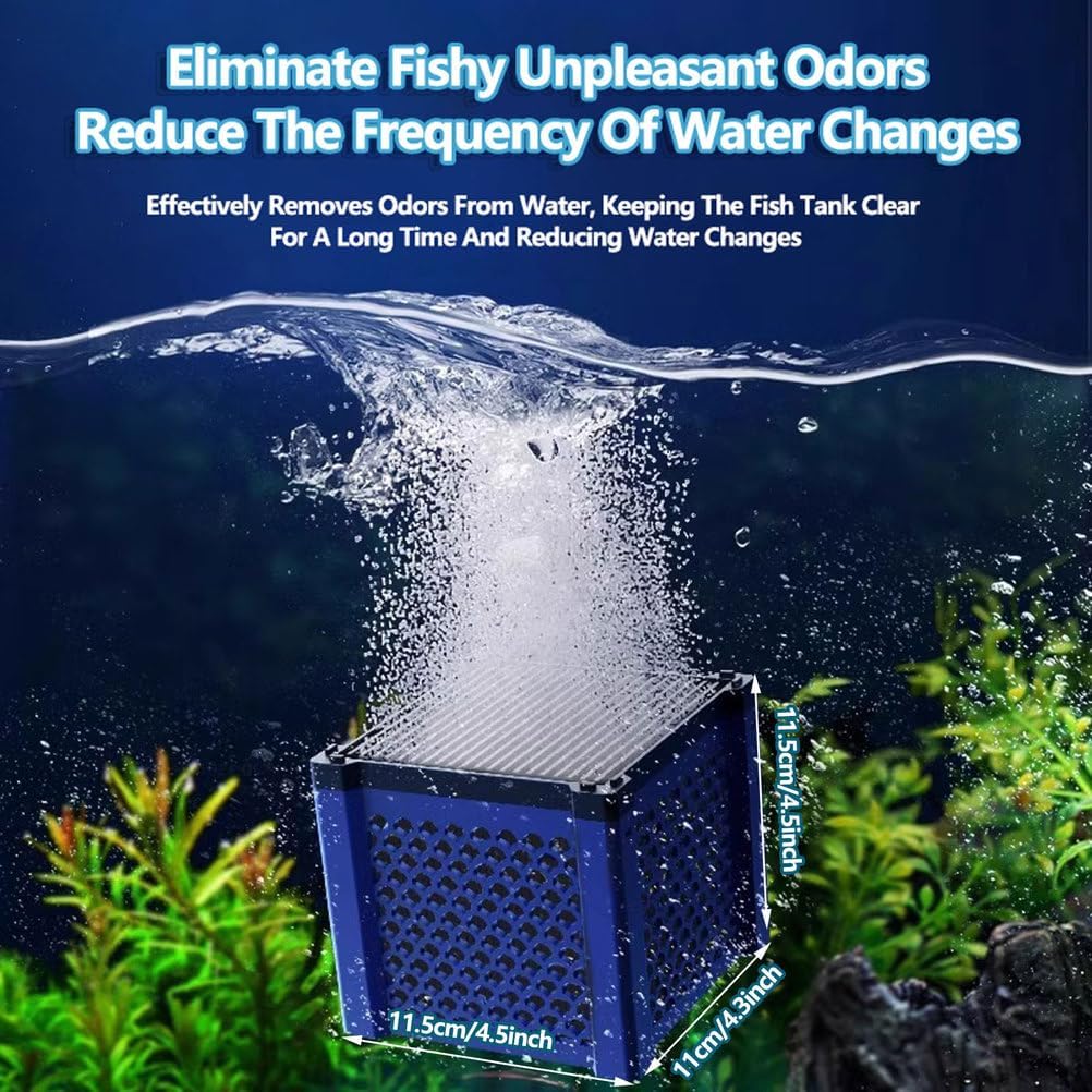 APLUSH Water Trough Filter, Activated Carbon for Pond, Super Strong Filtration and Odor Control, Canister Filters for Aquarium for Horse, Livestock, Fish Tanks Ponds,Blue,3Pcs