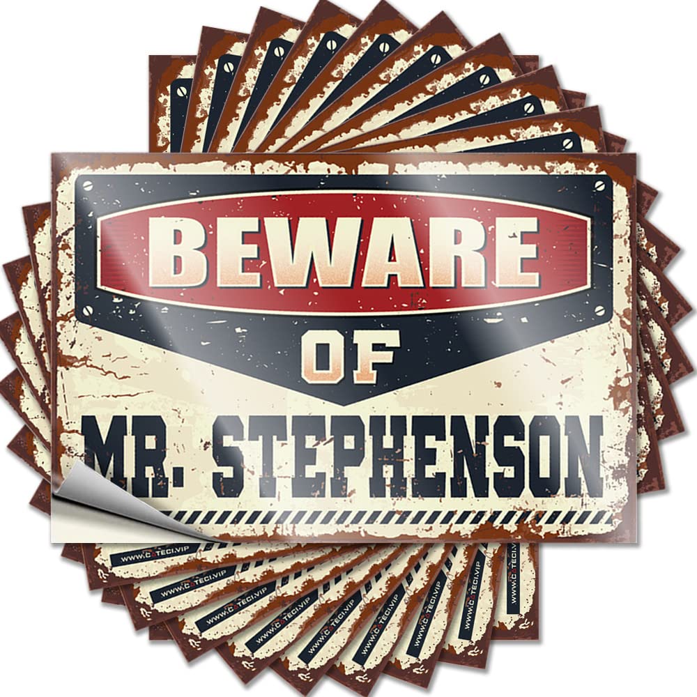 Tattoo Bookish Tiki Bar Decorations Helmet Beware of Mr. Stephenson - No Residue Decals for Men(6X9CM)