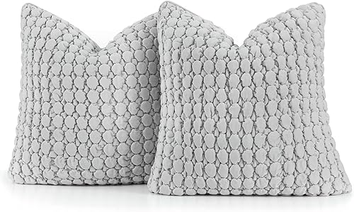 Vista 94 de Juego de 2 fundas de almohada bohemias de 18 x 18 pulgadas, fundas de almohada decorativas de estilo rural de terciopelo, fundas de cojín cuadradas