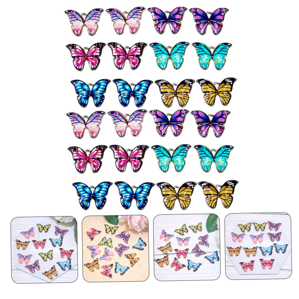 Operitacx 36Pcs Farfalla Pendente Di Goccia Di Olio Chic Pendenti Dei Gioielli Farfalle Charms Per Fai Da Te Farfalle Gioielli Fascino Fai Da Te Rifornimenti Del Mestiere Accessori Fai Da