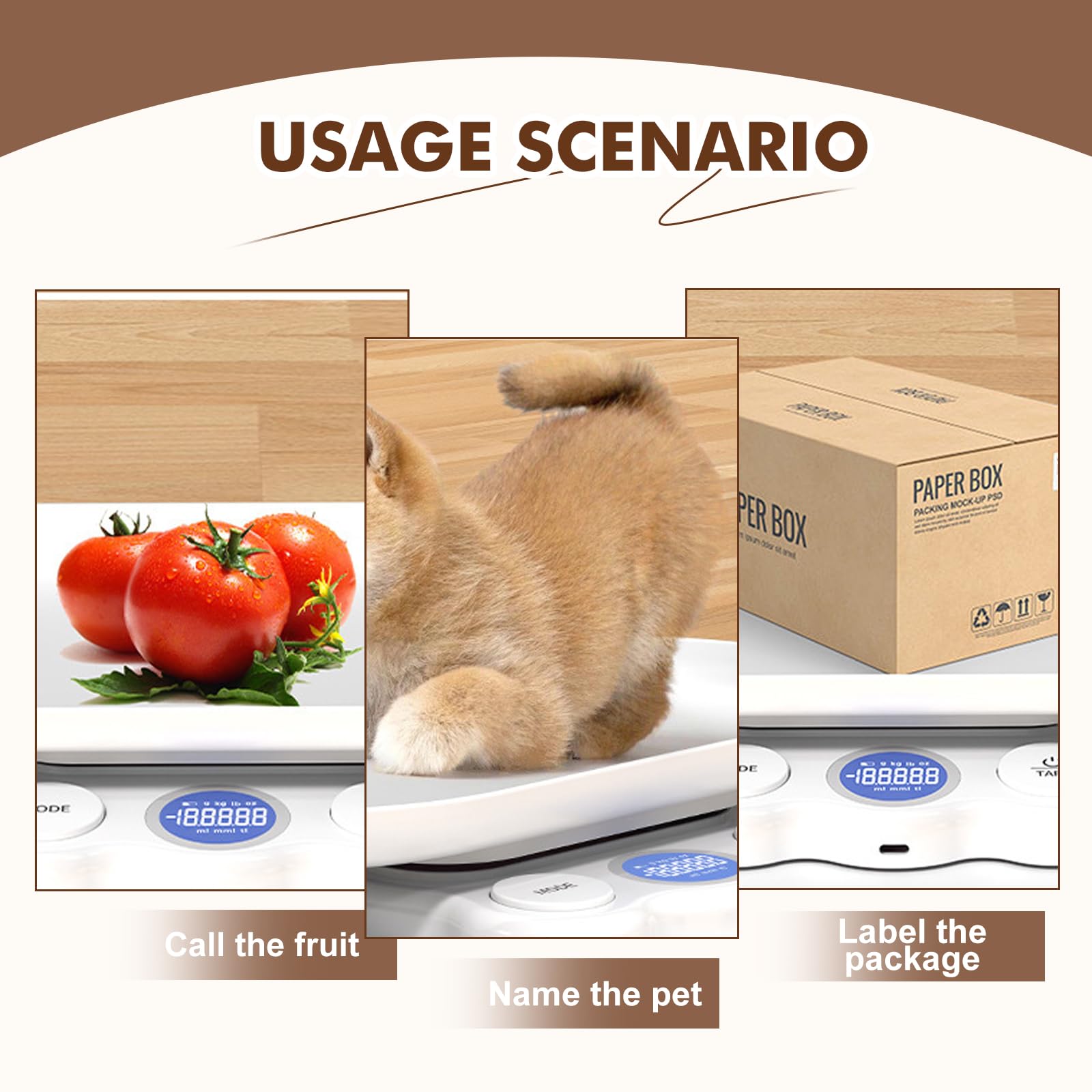 Bilancia per animali di piccola taglia. Bilancia digitale per animali domestici con display LCD, bilancia per cani 15 kg (±1 gram), bilancia per bambini con vassoio rimovibile, bilancia per