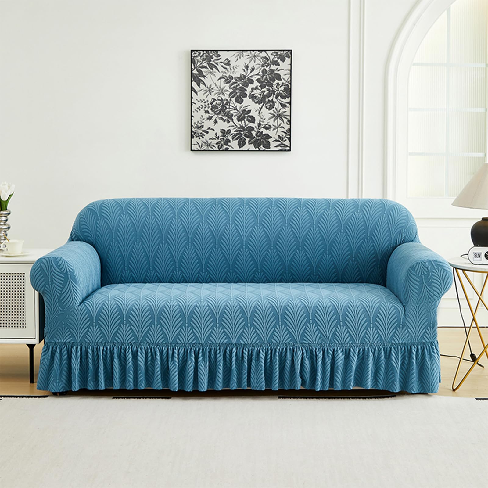 Housse de canapé souple jacquard antidérapante universelle pour salon