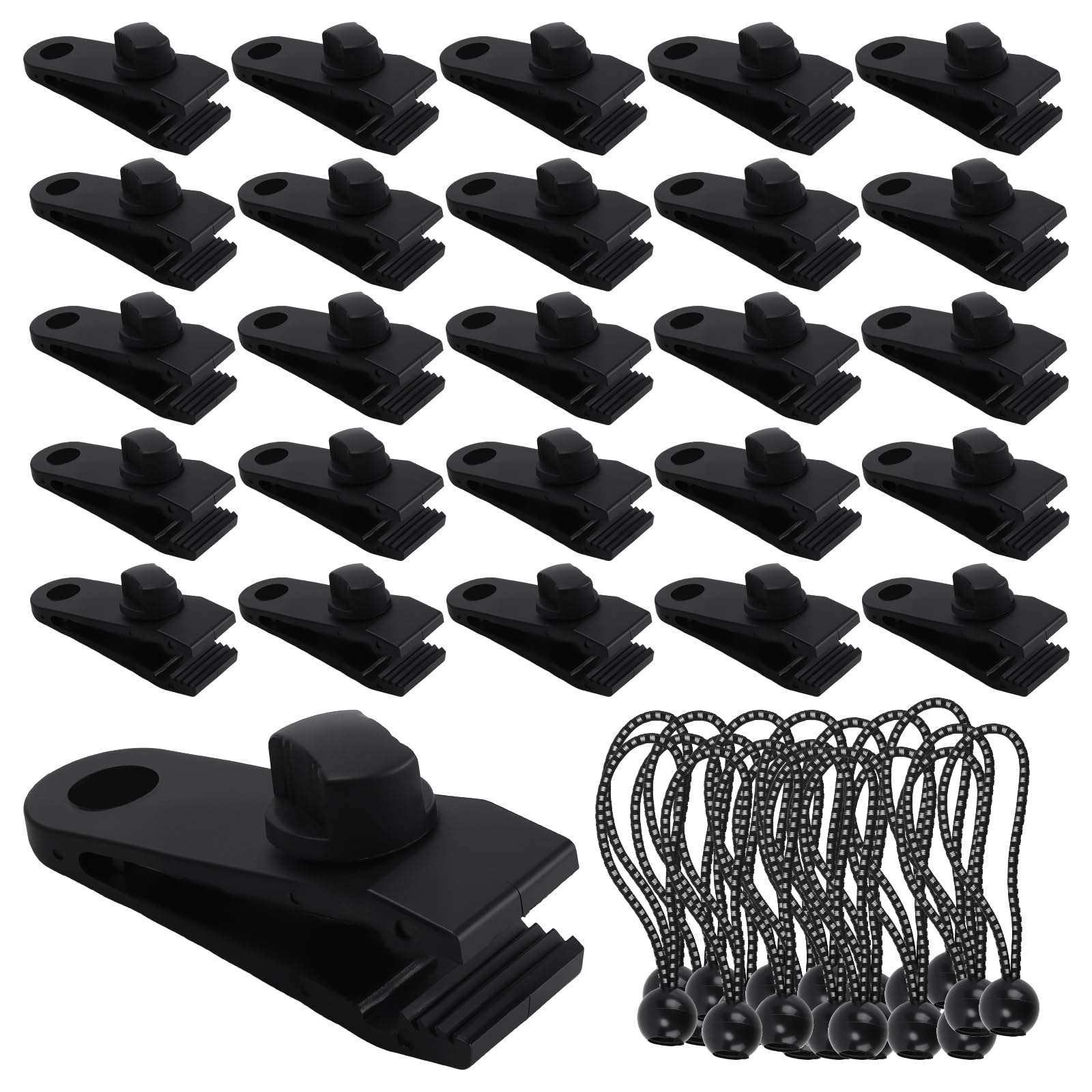 Attaches pour bâche avec sandow élastique - Kit de 60 pièces de fixation