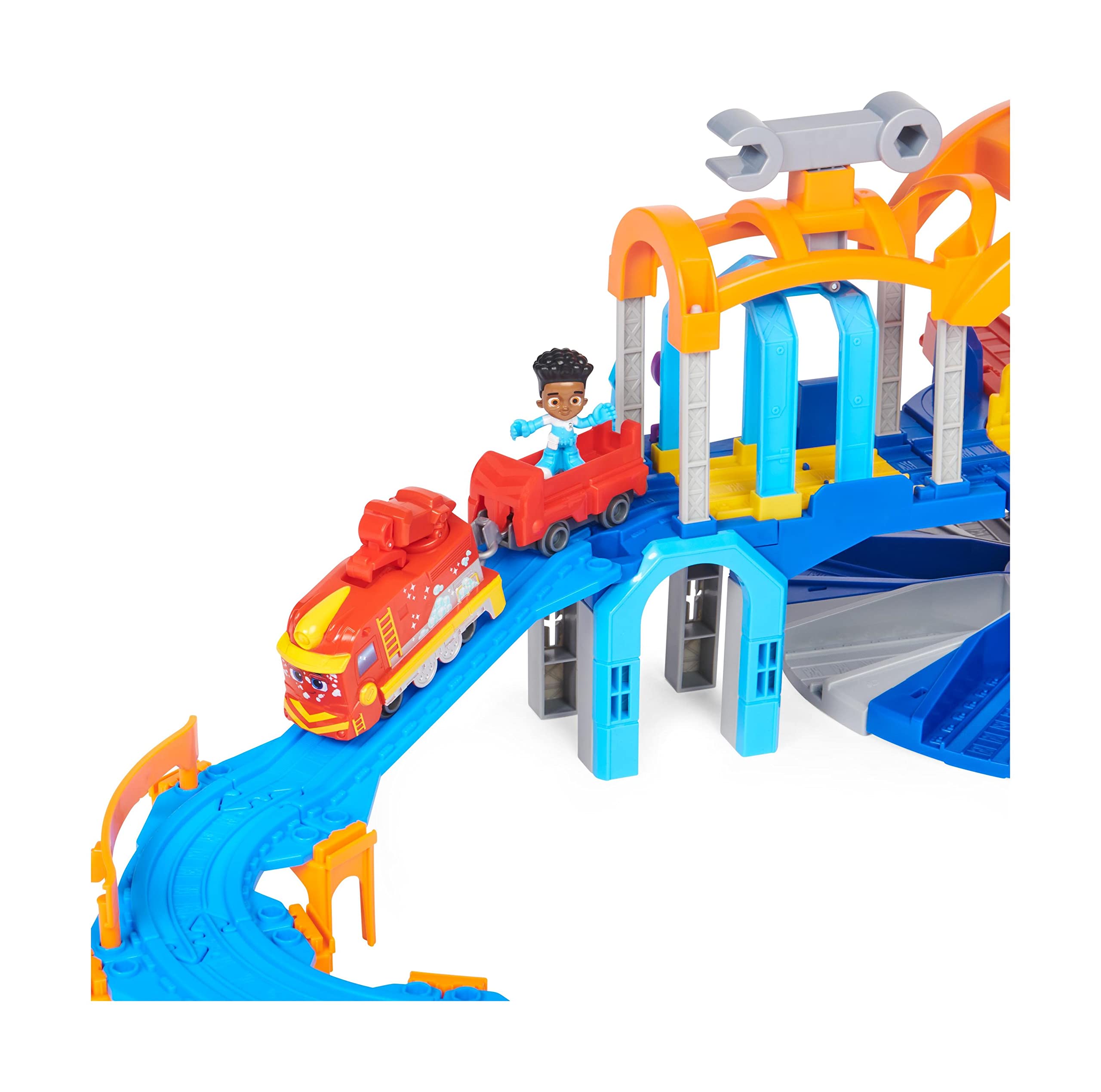 Mighty Express, La Stazione Centrale, Playset Mission Station, con Treno Esclusivo Nate, Luci e Suoni, Giocattolo per Bambini 3+