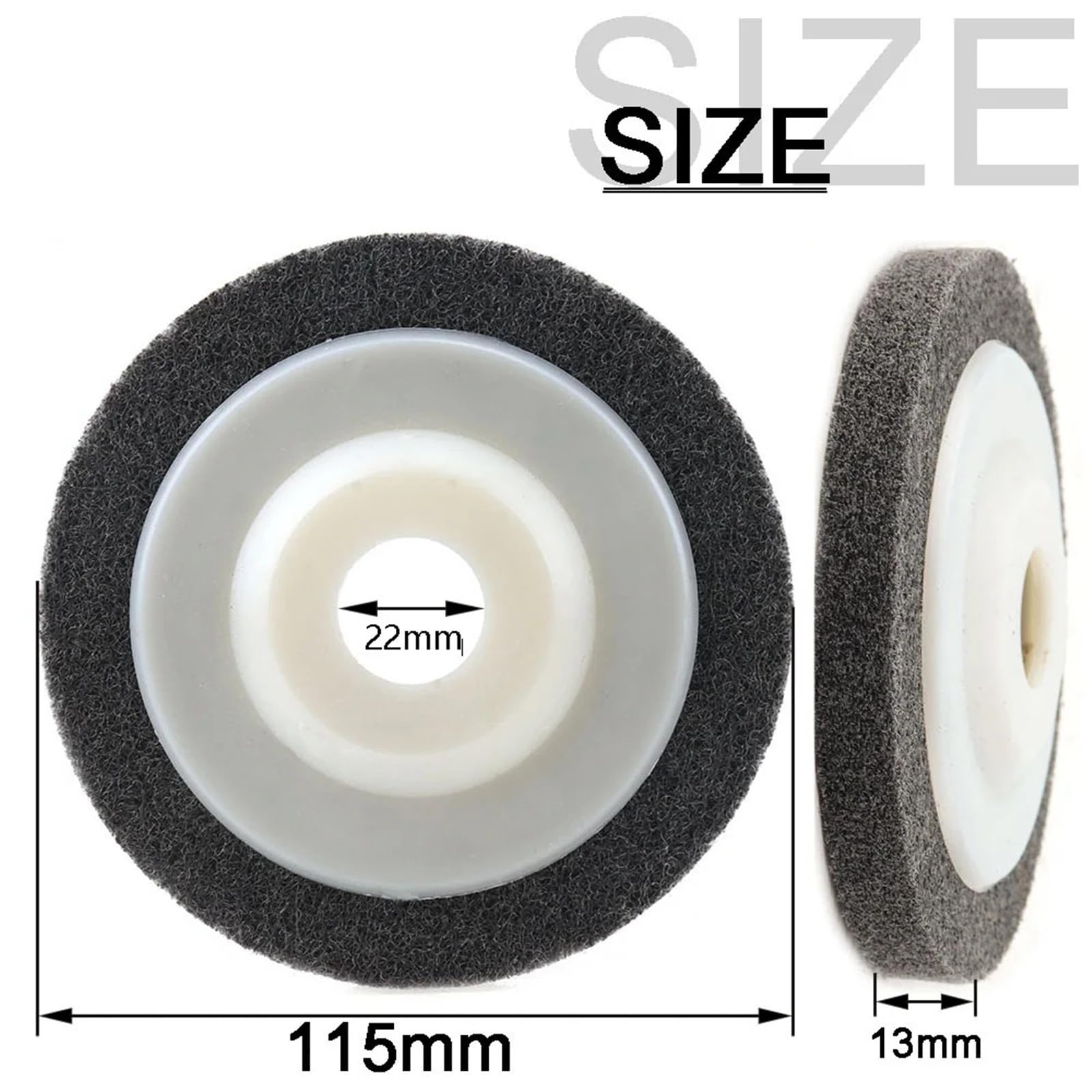 Disco de lijado abrasivo de rueda de pulido de fibra de nailon de 100/115/125mm for amoladora angular herramienta abrasiva de limpieza de vidrio for carpintería de Metal(5pcs,115mm)