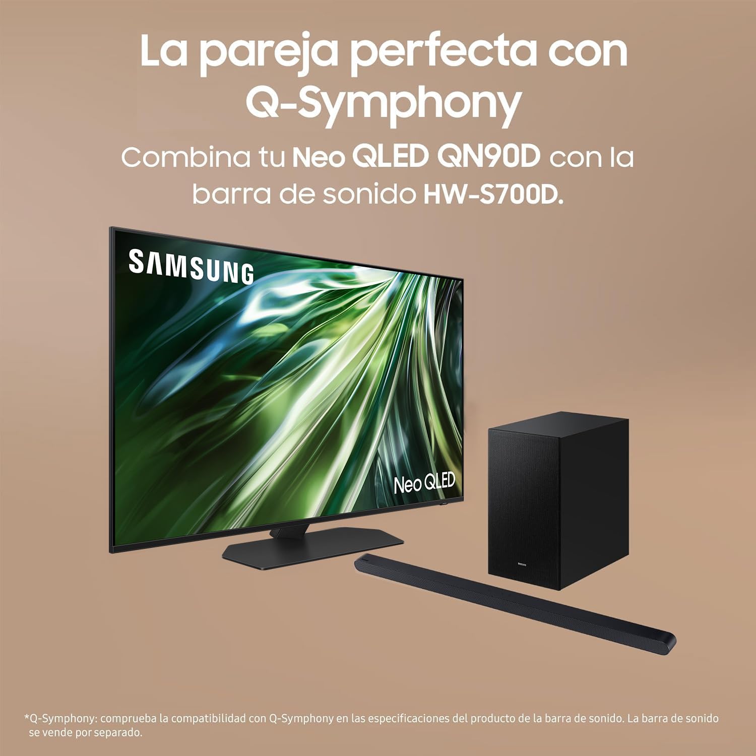 Samsung TV 43 Pulgadas Neo QLED QN90D 4K Mini LED con Resolución 4K Mejorada, Procesador NQ4 AI Gen2 con Inteligencia Artificial, Dolby Atmos, Q-Symphony y Motion Xcelerator 144 Hz