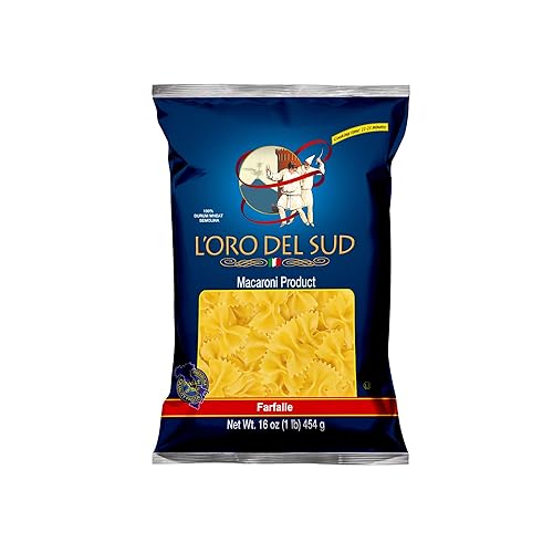 Farfalle Pasta, paquete de 4, pasta italiana, producto de calidad premium de Italia, 16 onzas (paquete de 4) por L'Oro del Sud.