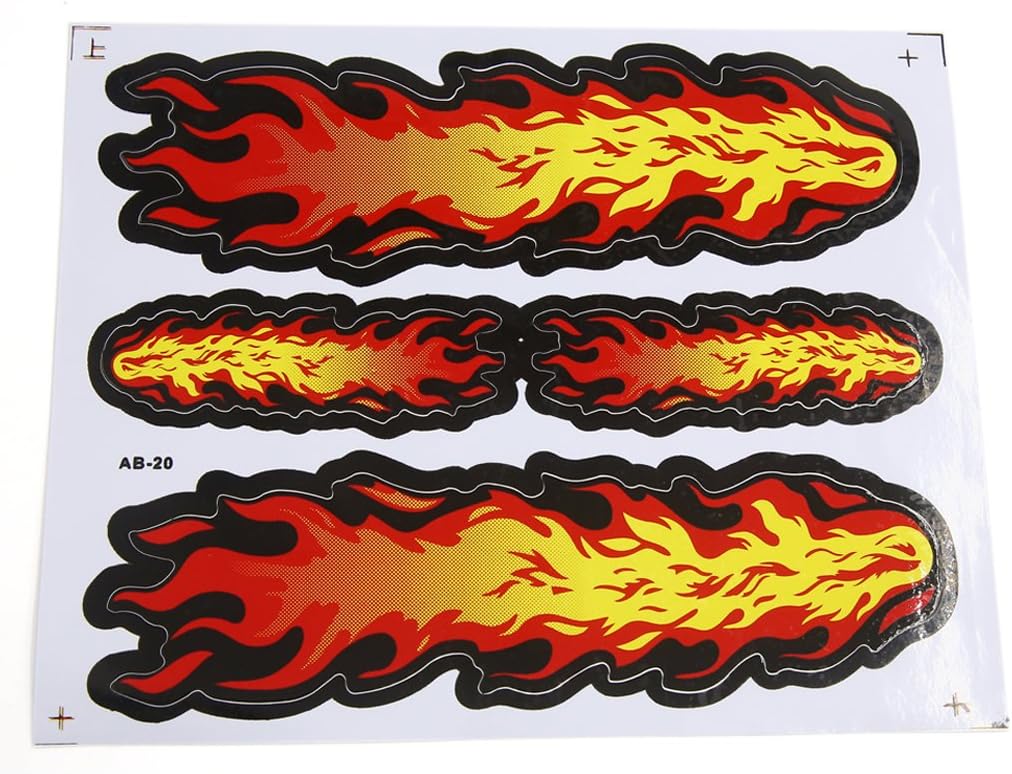 uxcell Fire Flame Pattern Stick-on Decorative Ornament Sticker Decal for Auto Car