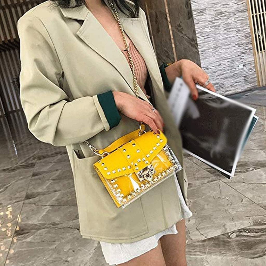 Transparent Candy Color Tote Bag - Jelly Girl Mini Chain Shoulder Messenger Purse Wallet