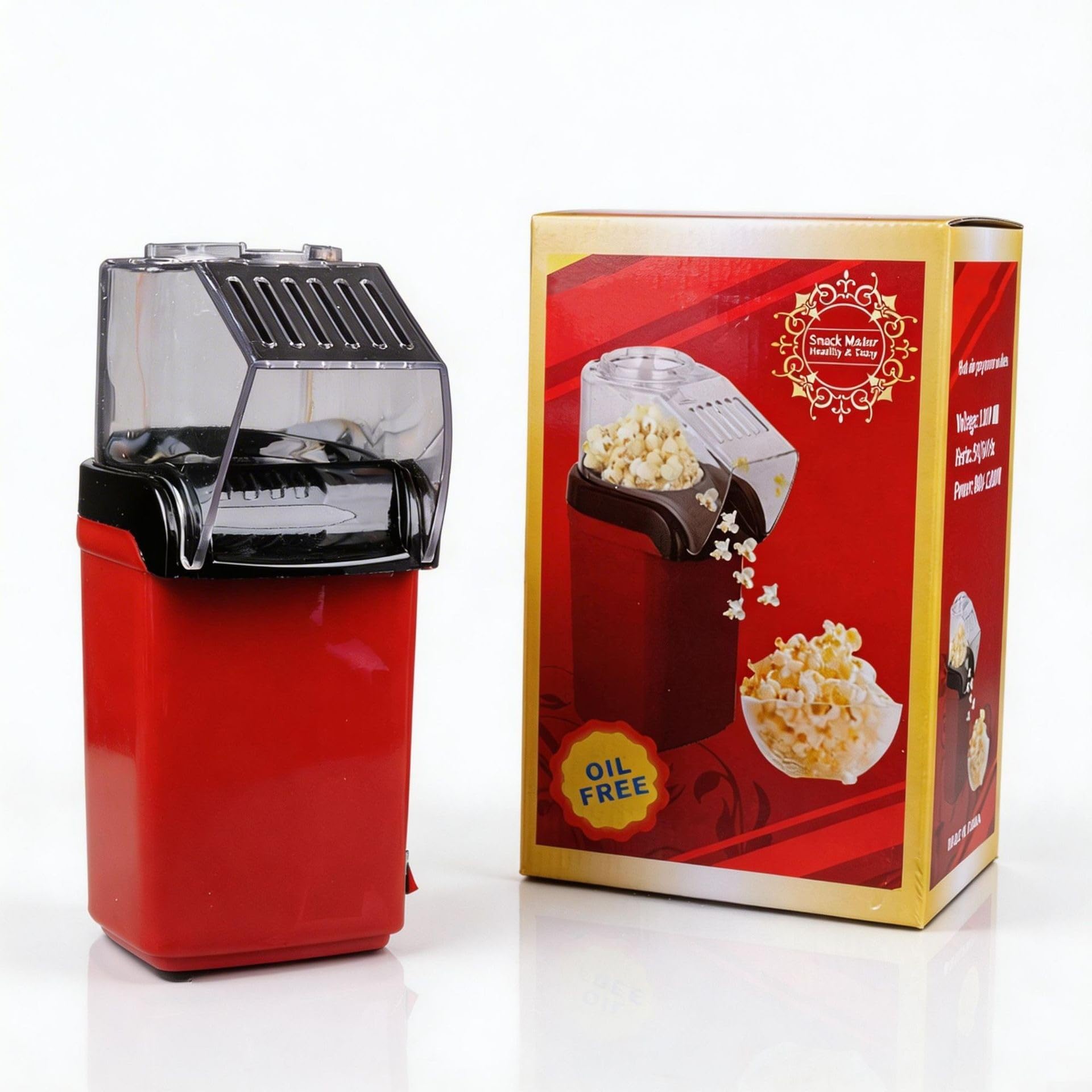 Elektryczny kompaktowy przyrząd do robienia popcornu w stylu retro, kolor