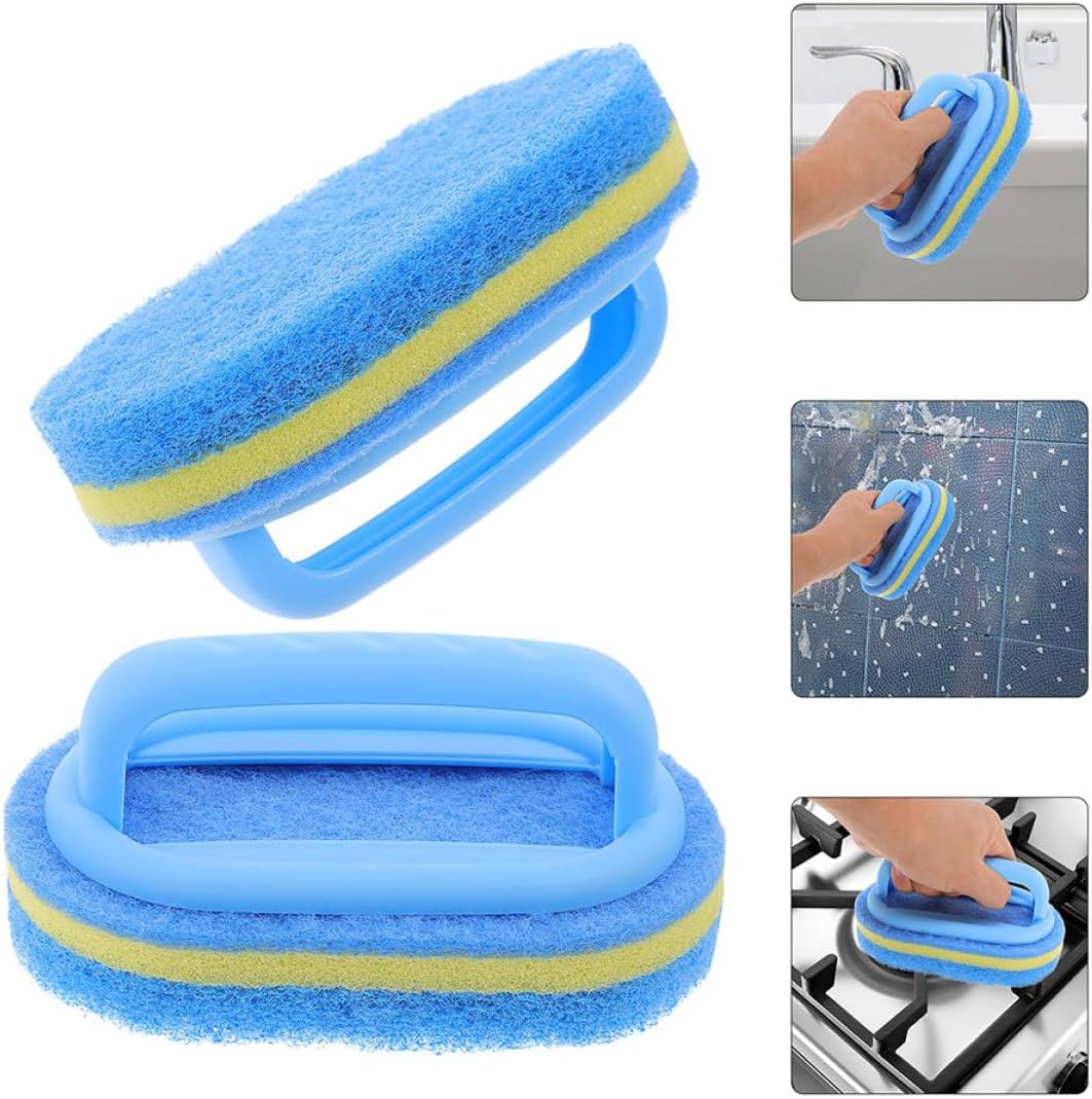3sets Premium Cleaning Sponge for Bath Kitchen Soft Handheld Brush Comfortable to Use 3pcs*3