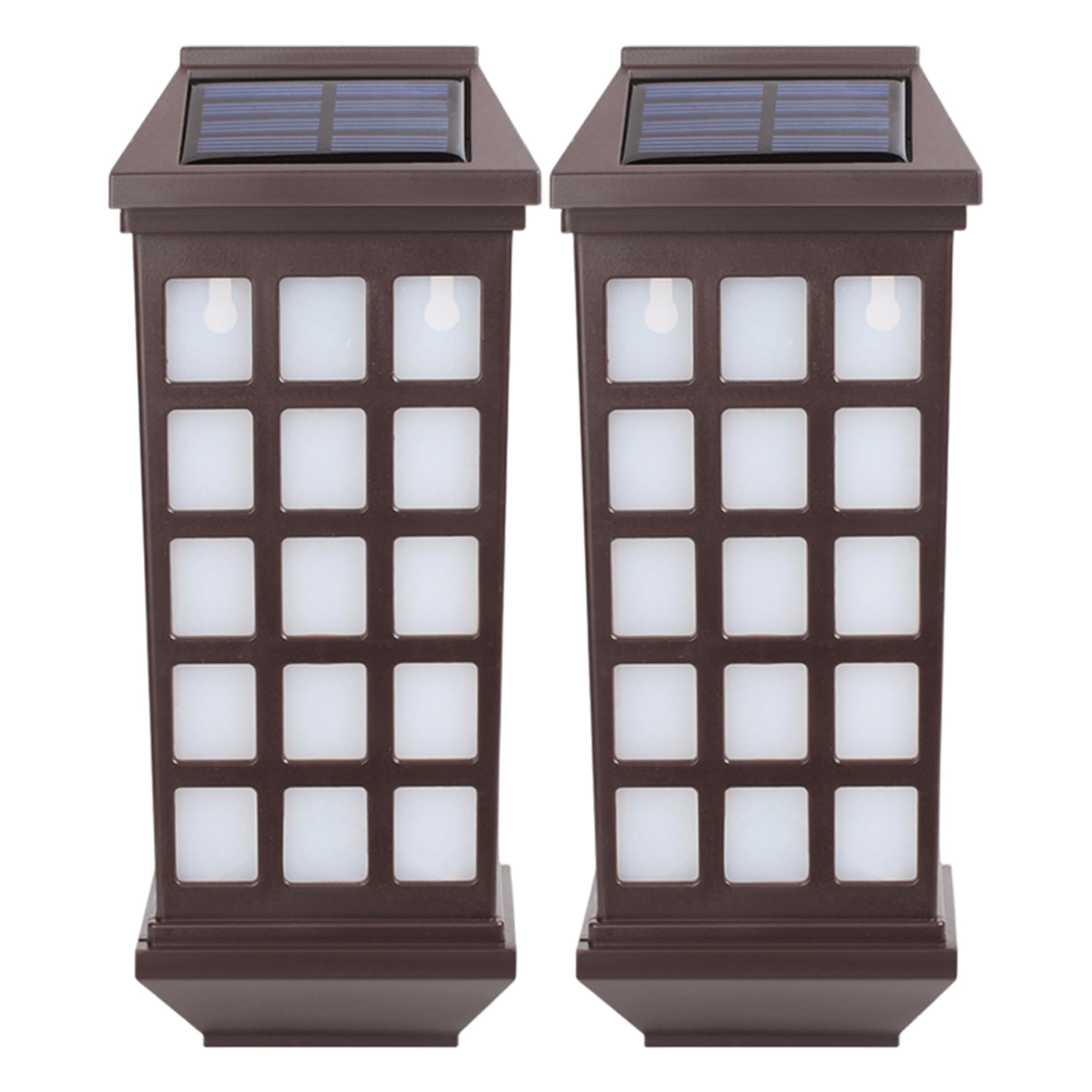 Solar Outdoor Wall Lights Decorative Lantern, Extended Solar Wall Light for Porch Yard Hallway Brown
