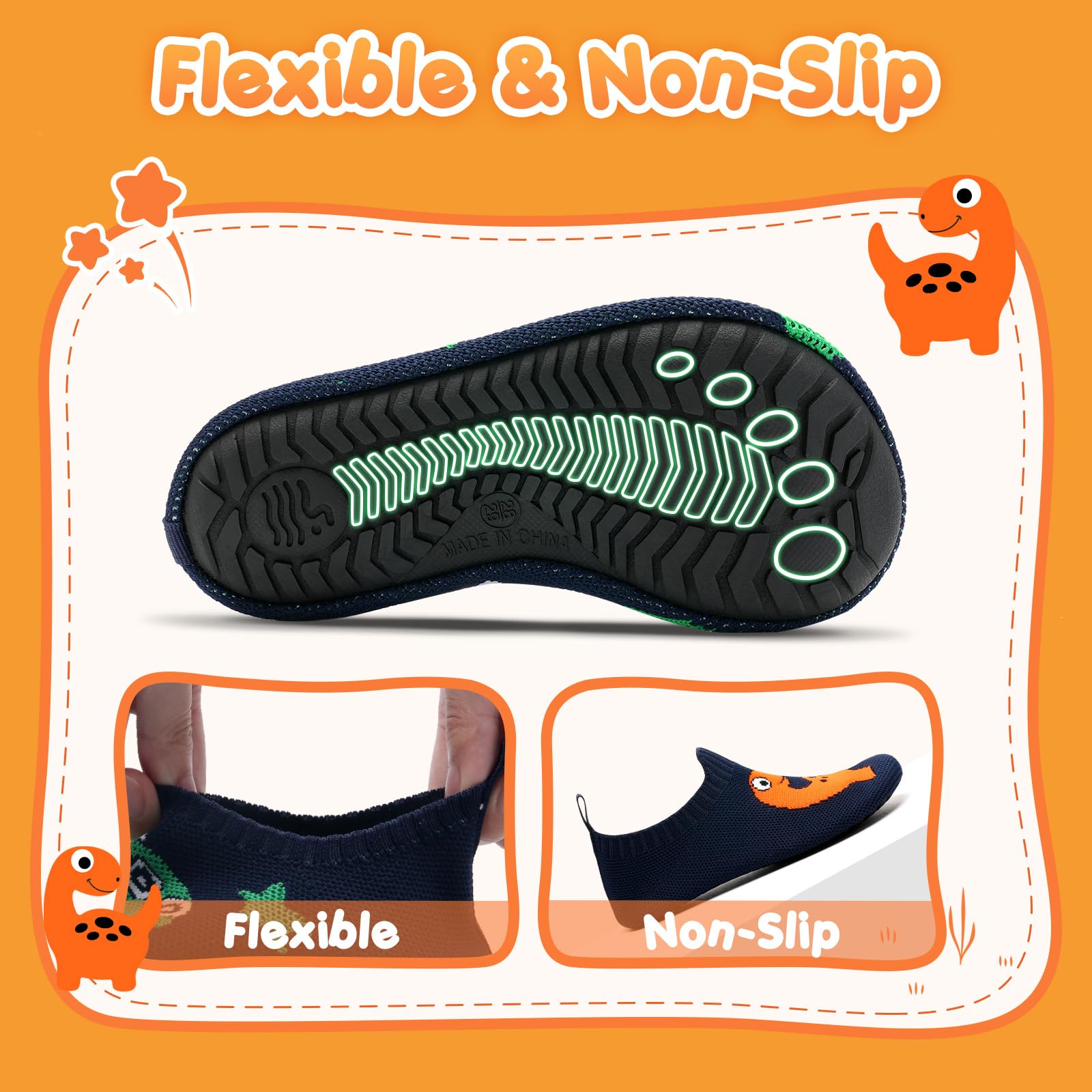 WateLves Pantofole per Bambini Unisex Scarpe a Magli Antiscivolo Ciabatte da Casa per danno la sensazione di camminare a piedi nudi Antiscivolo & Leggero