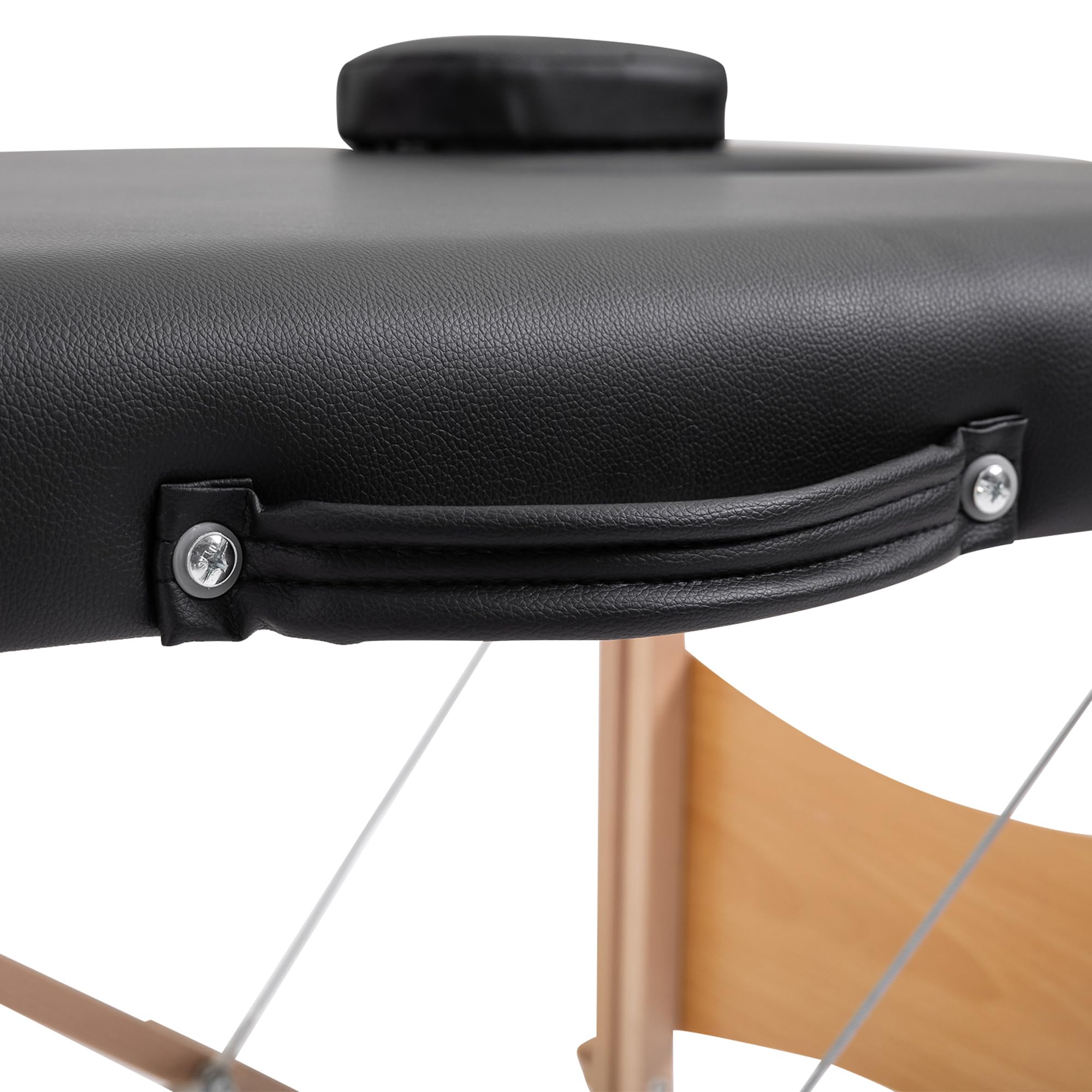 HOMCOM Lettino Massaggio Portatile ad Altezza Regolabile, Lettino da Massaggio con Borsa, Maniglia e Cuscino Rimovibile, 186x60x58-81 cm, Nero