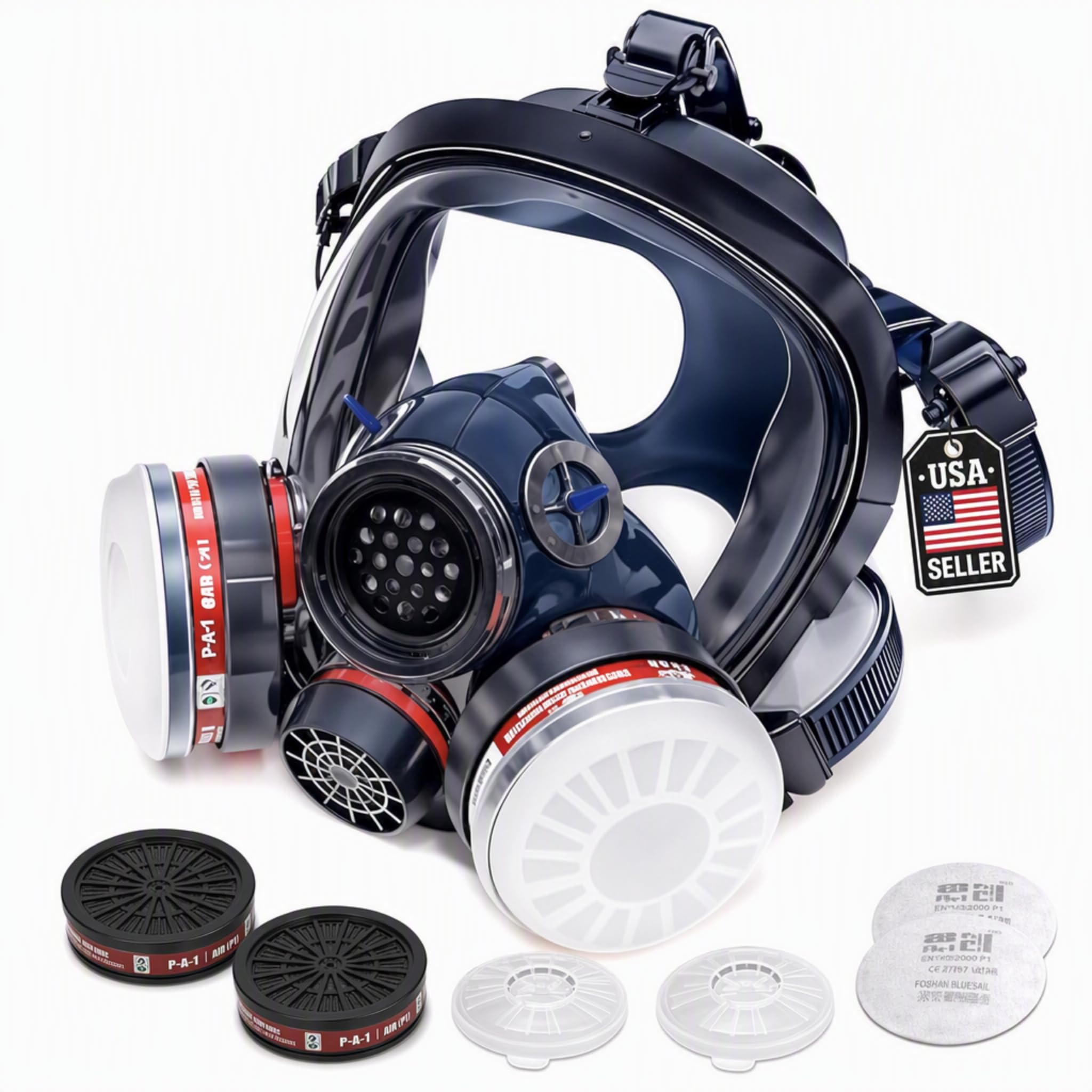 Full Face Organic Vapor Respirator with Anti-Fog Heavy Duty Lens