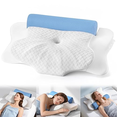 Cervical Neck Pillows with Round Cervical Roll Cylinder Bolster Traction