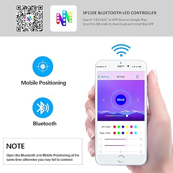 Sp110 Led Hue Ws2812b Controller, 4-Pack Sp110e LED Bluetooth Ws2811 Controller 5-24V, iOS/Android App Wireless Remote Control for WS2812 SK6812 SK6812RGBW RGB Strip Lights