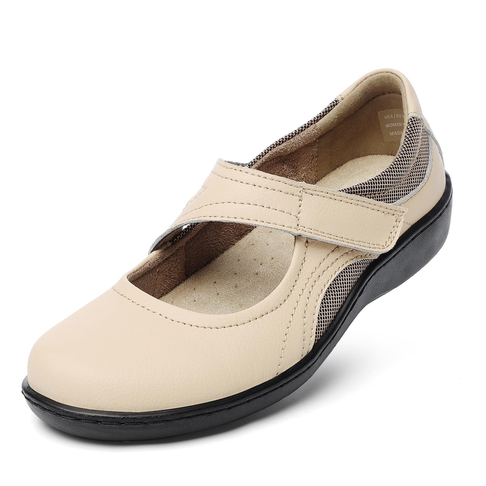 Oviaric Women's Classic Comfort Mary Jane Flats Fashion Casual Dress Shoes Cute Closed Toe Slip On Lightweight Breathable Walking Shoes