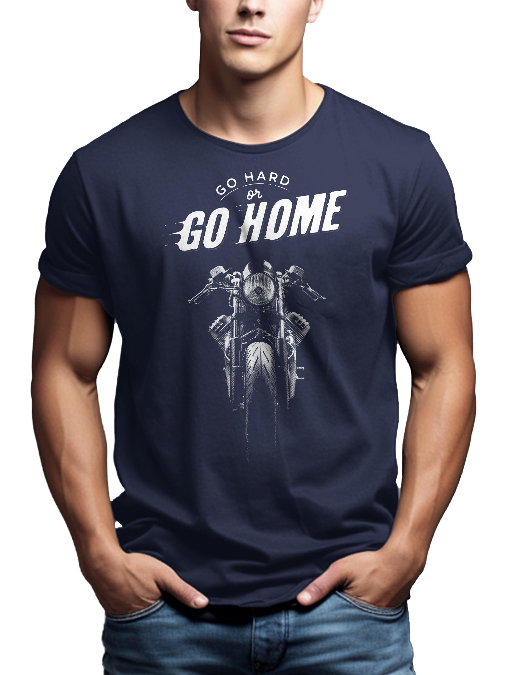 Makaya Cafe Racer Moto - T-Shirt Homme Manches Courtes