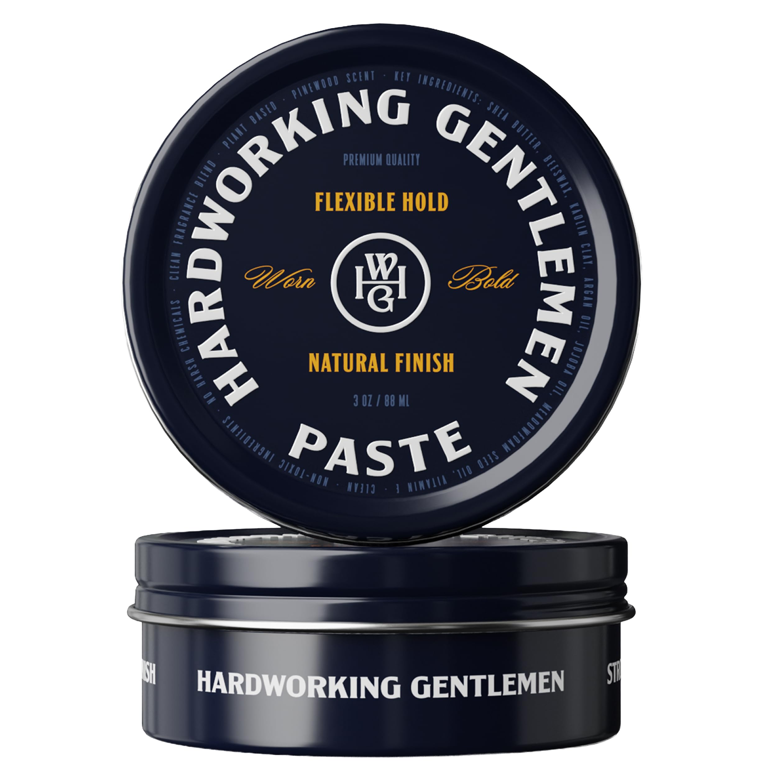 Hardworking Gentlemen Hair Styling Paste for Men, Light Hold, Natural Finish, 3 oz