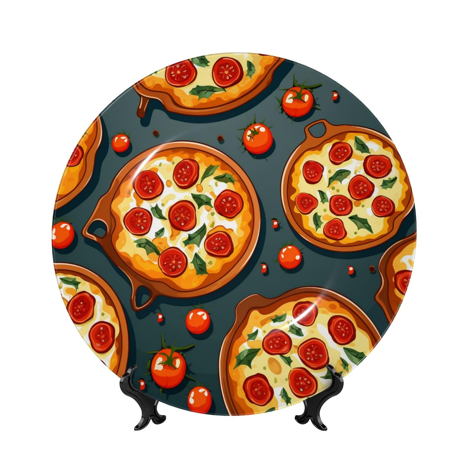 Assiette décorative pour pizza en porcelaine, art de la table convivial