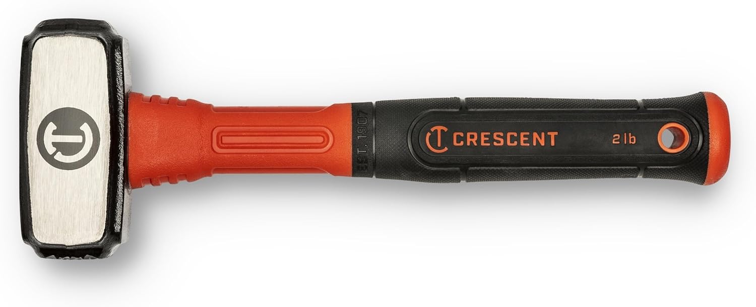 Crescent Fiberglass Drilling Hammer - Heavy Duty Construction Hand Tool for Home Improvement & Repair - 2 Lb - CHFDRL32