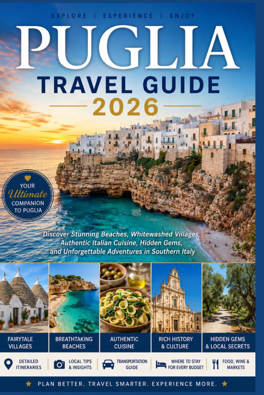 PUGLIA TRAVEL GUIDE 2026: Discover Stunning Beaches, Whitewashed Villages, Authentic Italian Cuisine, Hidden Gems, and Unforgettable Adventures in Southern Italy