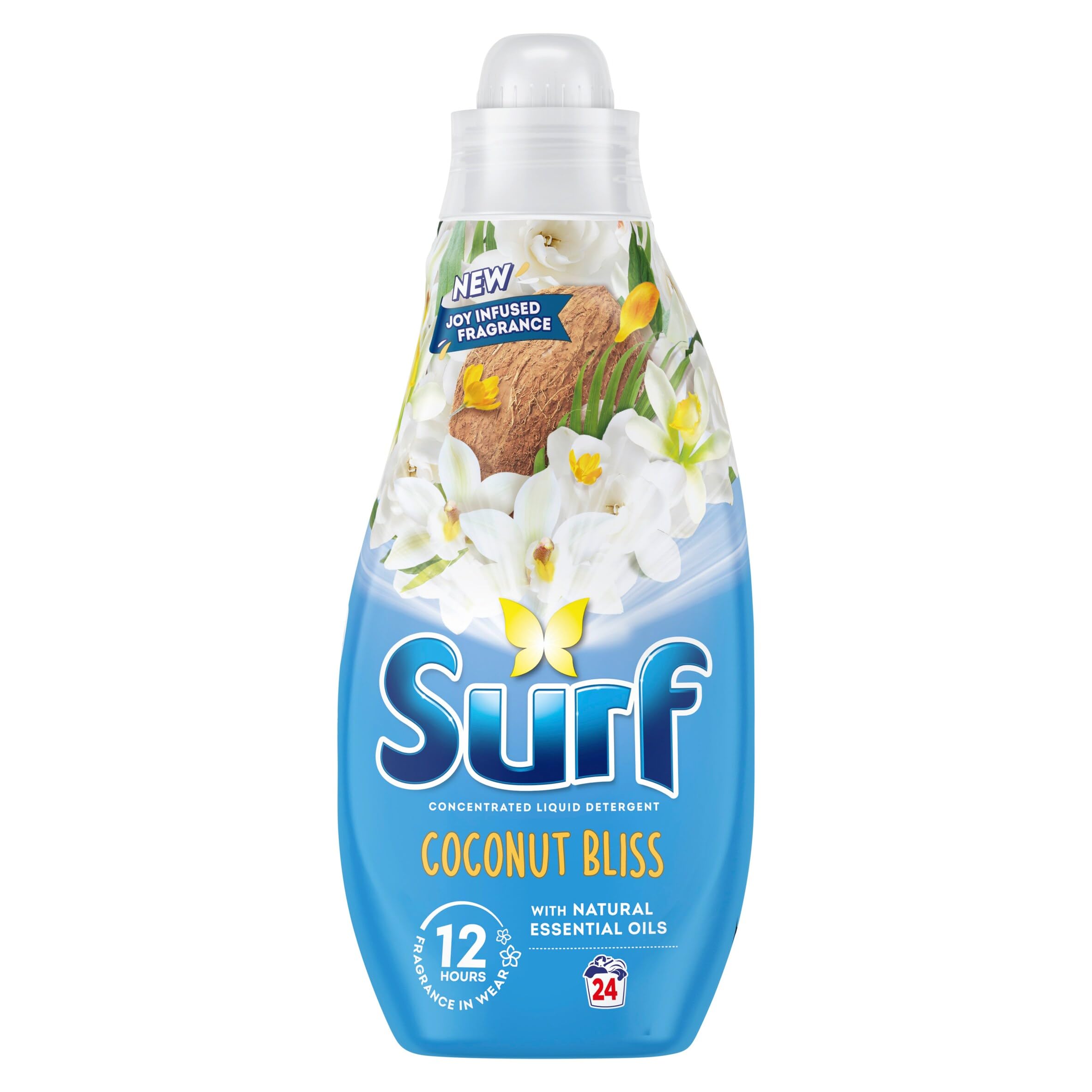 SurfCoconut Bliss Laundry Washing with a joy-infused fragrance & natural essential oils lasting up to 12 hours in wear Liquid Detergent for brilliantly clean results 24 washes