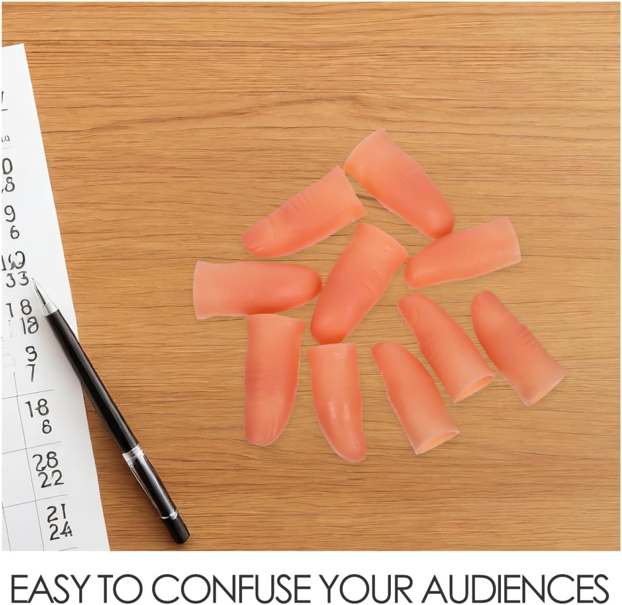 Magician Fake Finger Props 10 Pcs Realistic Simulation Thumb Tips for Stage Tricks and Party 2.24X0.98X0.98In